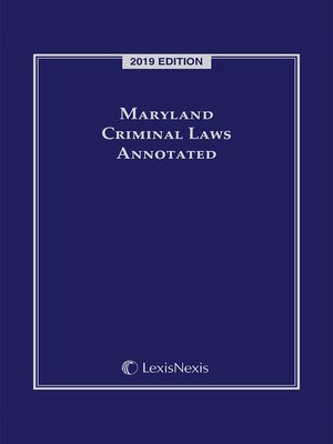 cover image of Maryland Criminal Laws Annotated